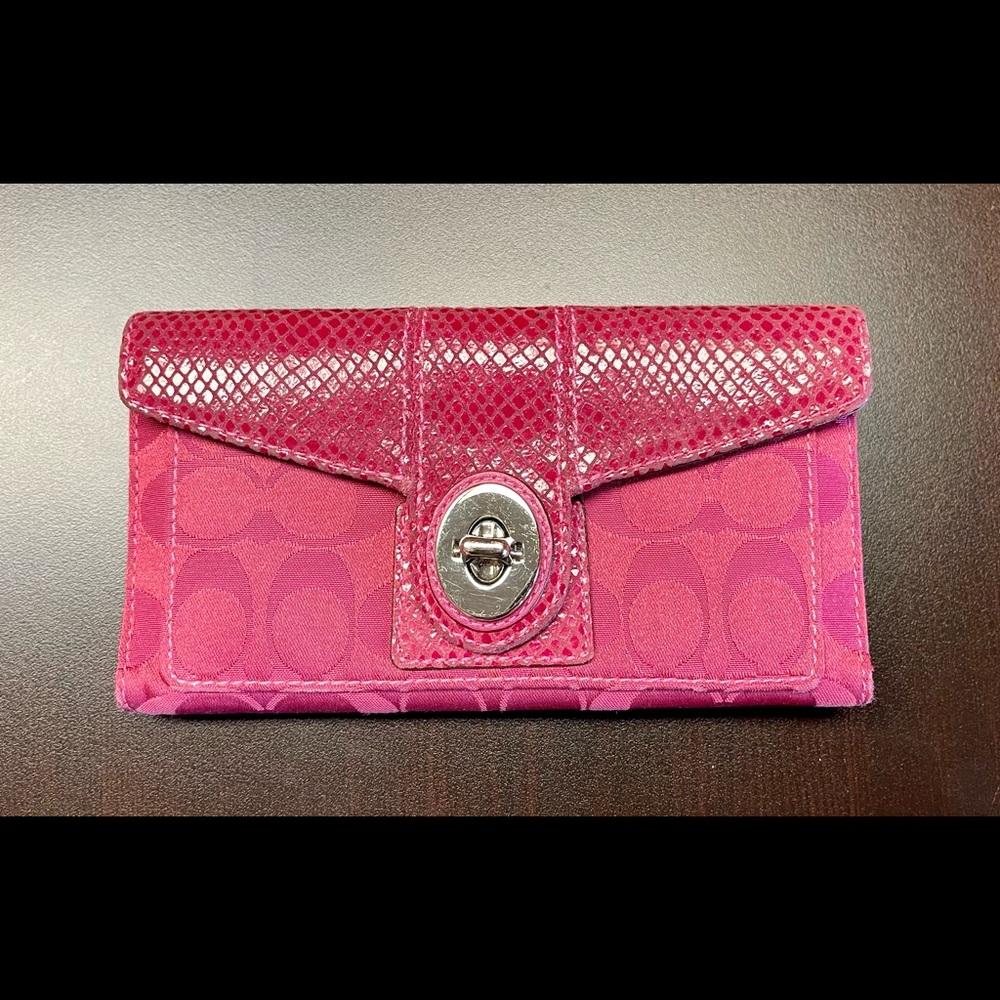 Coach Leather & Cloth Wallet